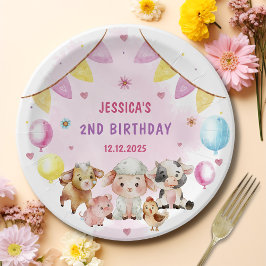 Prato De Papel Festa de aniversário de Balões de Barnyard