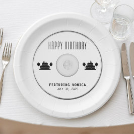 Prato De Papel Festa de aniversário de CD de música branca