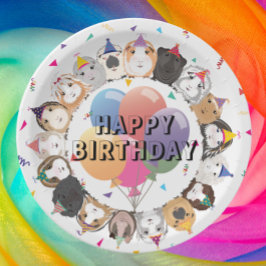 Prato De Papel Festa de aniversário de cobaias e balões