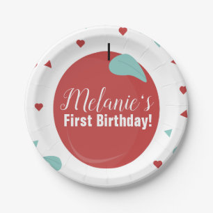 Prato De Papel Festa de aniversário de Confetti de Maçã