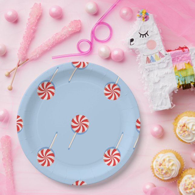 Prato De Papel Festa de Aniversário de criança Azul de Doces de L (Festa)