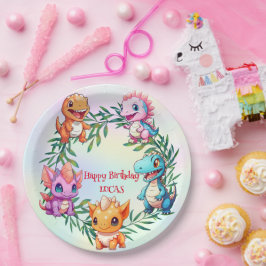 Prato De Papel Festa de aniversário de criança da selva de dinoss