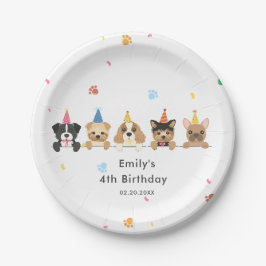 Prato De Papel Festa de Aniversário de criança de Cachorro Puppy