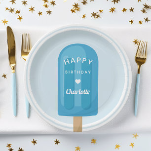 Prato De Papel Festa de Aniversário de criança de picolé de Verão