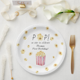 Prato De Papel Festa de Aniversário de criança de Popcorn de Aqua