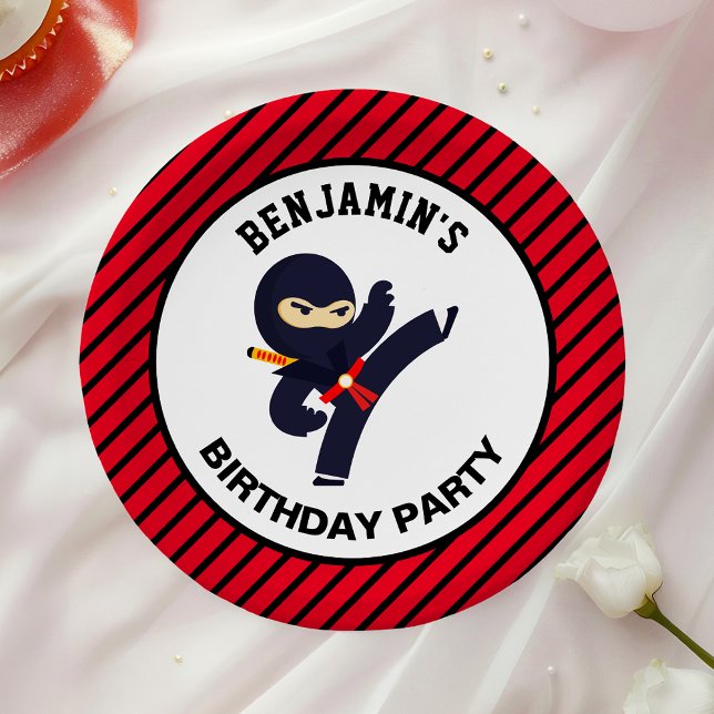Prato De Papel Festa de Aniversário de criança do Guerreiro Ninja (Criador carregado)