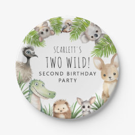 Prato De Papel Festa de Aniversário de Dois Selvagens! Animais Au