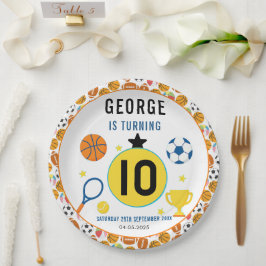 Prato De Papel Festa de aniversário de Esporte Moderno | Tema do