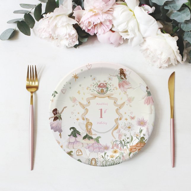 Prato De Papel Festa de aniversário de fadas de polimento (Criador carregado)