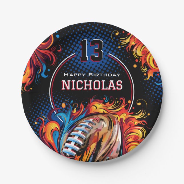 Prato De Papel Festa de aniversário de futebol (Frente)