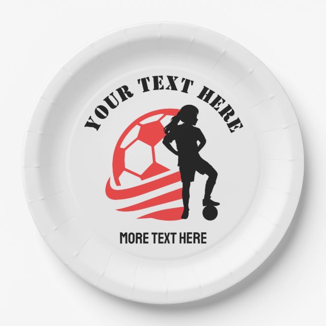 Prato De Papel Festa de aniversário de futebol do garoto de futeb (Frente)