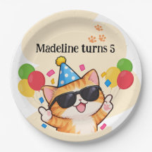 Festa de Aniversário de Gatinho Laranja Fofa para