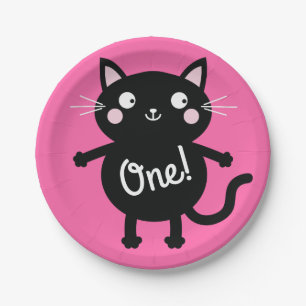 Prato De Papel Festa de aniversário de gatos