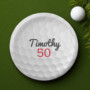 Prato De Papel Festa de aniversário de Golf - 50 ou outro ano