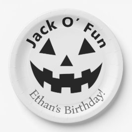 Prato De Papel Festa de aniversário de Halloween | Jack O' Fun Pu