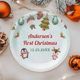 Prato De Papel Festa de aniversário de inverno de Natal