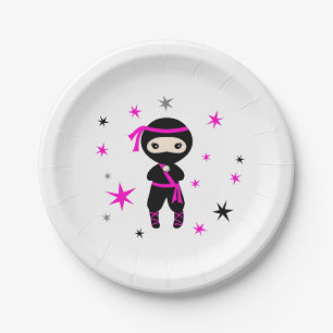 Prato De Papel Festa de aniversario de meninas Cute Ninja Warrior