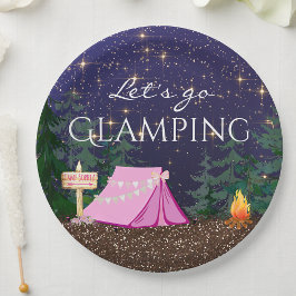 Prato De Papel Festa de Aniversário de Meninas Glamping
