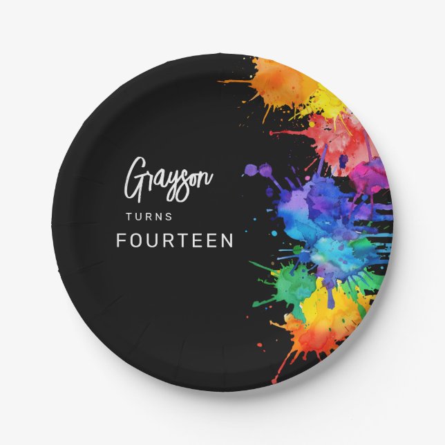 Prato De Papel Festa de Aniversário de Paintball (Frente)