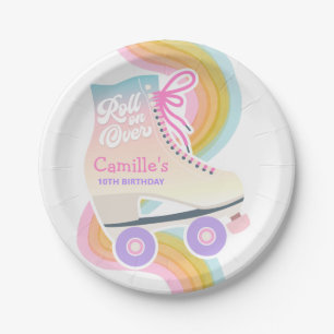 Prato De Papel Festa de aniversário de patinação do cilindro