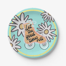 Prato De Papel Festa de aniversário de patinação do cilindro