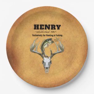Prato De Papel Festa de aniversário de pesca de caça
