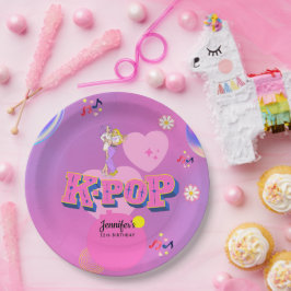 Prato De Papel Festa de aniversário de Tema do Pop da Estrela do 