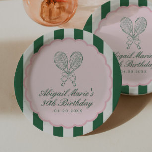 Prato De Papel Festa de Aniversário de Tênis nas Quadras do Count