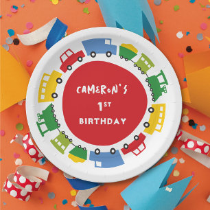 Prato De Papel Festa de aniversário de transporte de diversão col