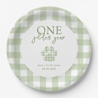 Prato De Papel Festa de aniversário de um Ouro de Ouro