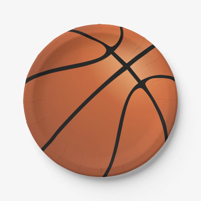 Prato De Papel Festa de aniversário desportiva de basquete (Frente)