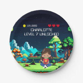 Prato De Papel Festa de aniversário divertida do jogo de computad