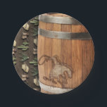 Prato De Papel Festa de Aniversário do Barril de Madeira do Rodei<br><div class="desc">Personalize com qualquer texto. Itens correspondentes estão disponíveis.</div>