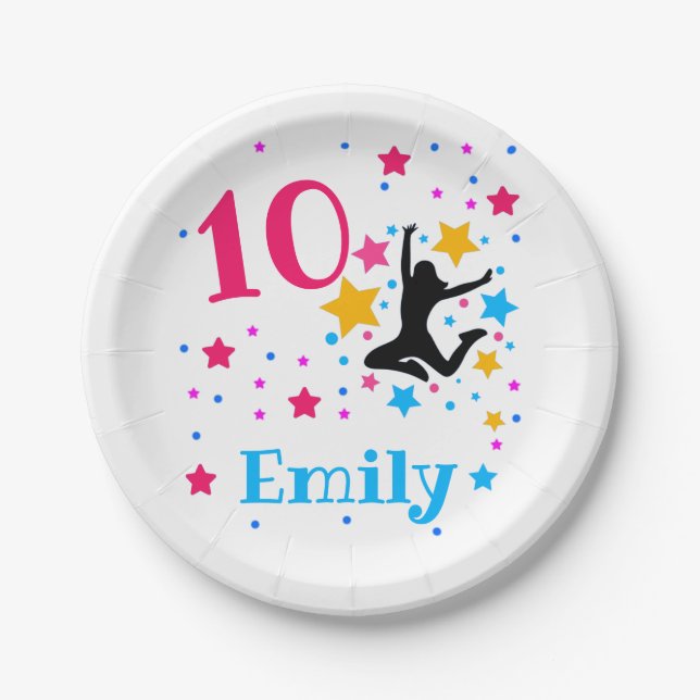 Prato De Papel Festa de Aniversário do Bunt Jump Trampoline   (Frente)