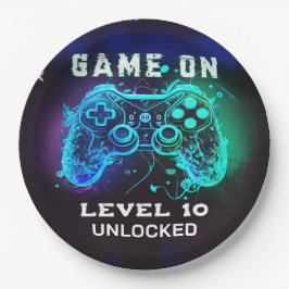 Prato De Papel Festa de aniversário do Controlador de Nível Super