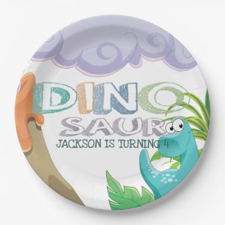 Prato De Papel Festa de aniversário do dinossauro