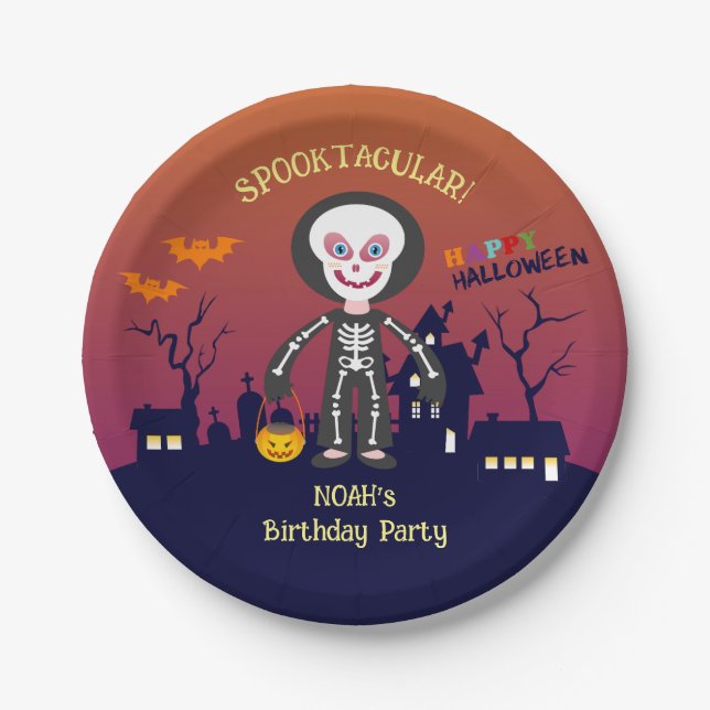 Prato De Papel Festa de aniversário do Menino das Figuras de Hall (Frente)