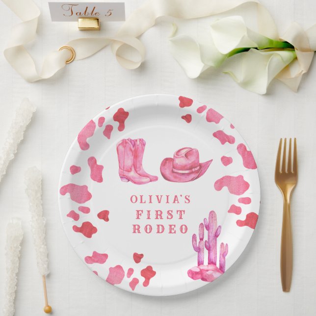Prato De Papel Festa de aniversário do primeiro rodeio ocidental (Casamento)