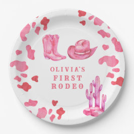 Prato De Papel Festa de aniversário do primeiro rodeio ocidental