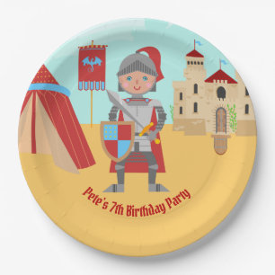 Prato De Papel Festa de aniversário do Torneio de Cavaleiros Medi