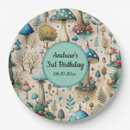 Prato De Papel Festa de aniversário dos Cogumelos Fairyland