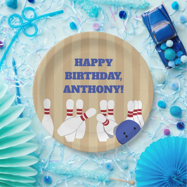 Prato De Papel Festa de aniversário e Boliche dos pinos (Festa)