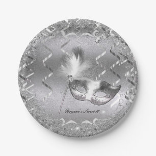 Prato De Papel Festa de aniversário elegante da bola da máscara