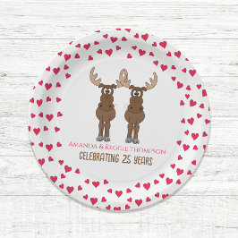 Prato De Papel Festa de Aniversário Engraçada Moose Whimsical