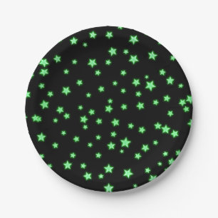 Prato De Papel Festa de Aniversário Estrelas Verdes Brilhantes Pe