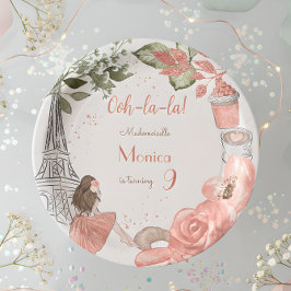 Prato De Papel Festa de aniversário francesa do tema Paris