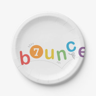 Prato De Papel Festa de aniversário infantil Bounce Colorful Kids