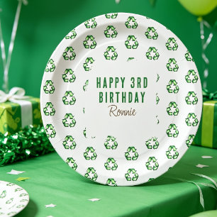 Prato De Papel Festa de Aniversário Infantil com Tema de Lixo