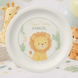 Prato De Papel Festa de Aniversário Infantil Leão da Savana Safar