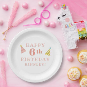 Prato De Papel Festa de Aniversário Infantil Moderna com Purpurin